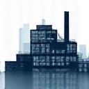 Ikone eines modernen Fabrikgebäudes